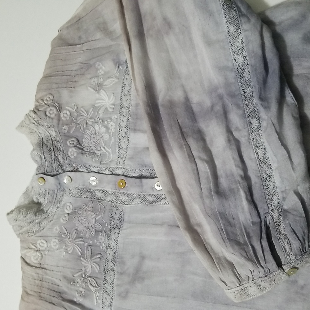 LoveShackFancy Ronda Top in Washed Denim sz xs NWT - Picture 7 of 12